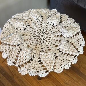 Handmade Crochet Doily Table Top Cover in Cream